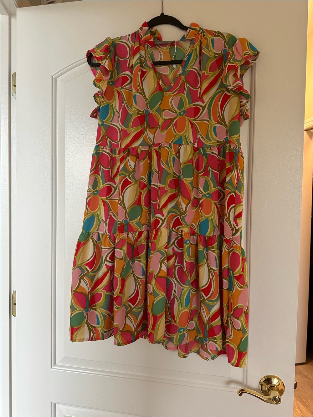 Multi-Color Floral Tiered Dress